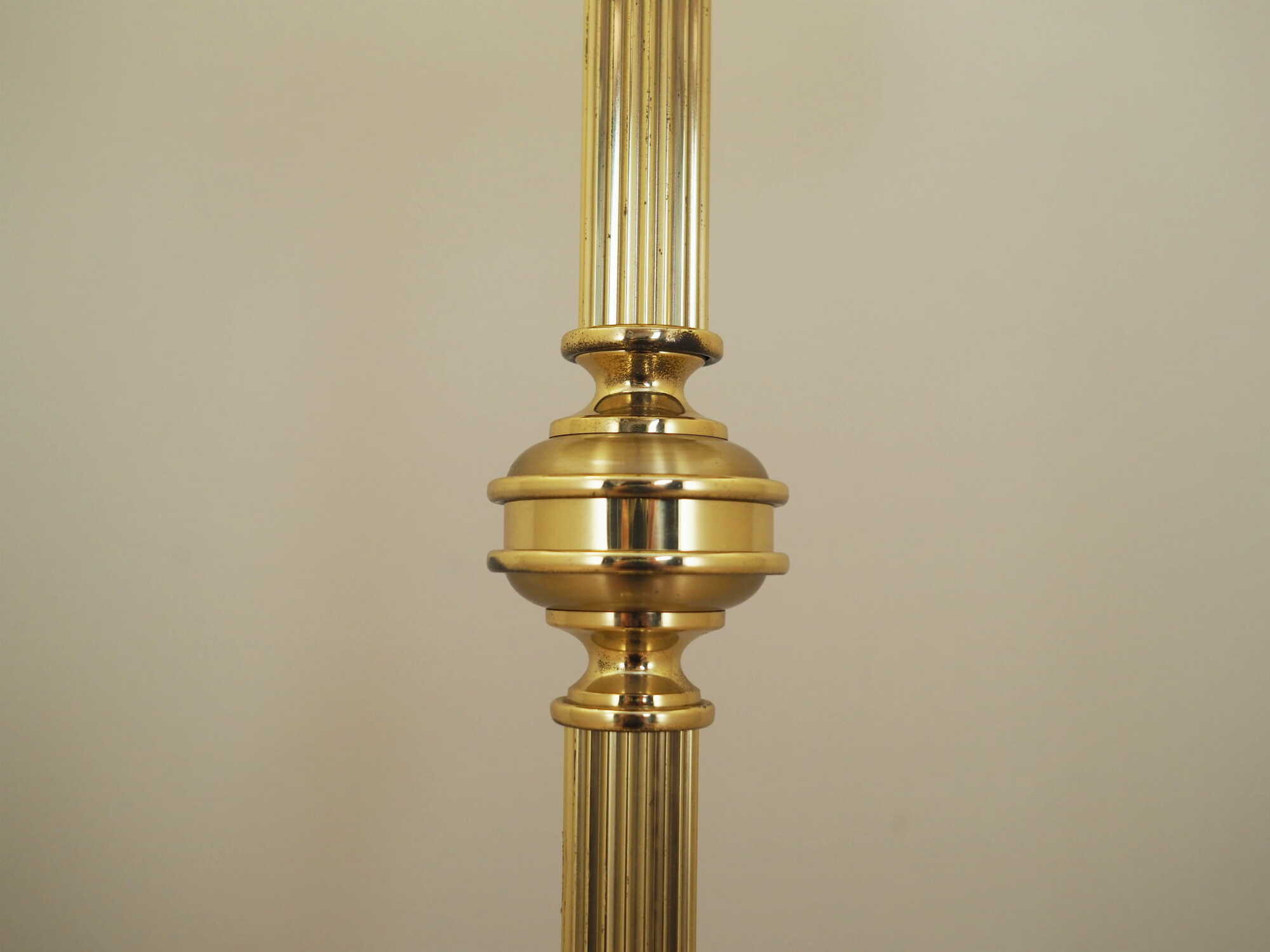 Vintage Stehlampe Metall Textil Gold 1970er Jahre  7