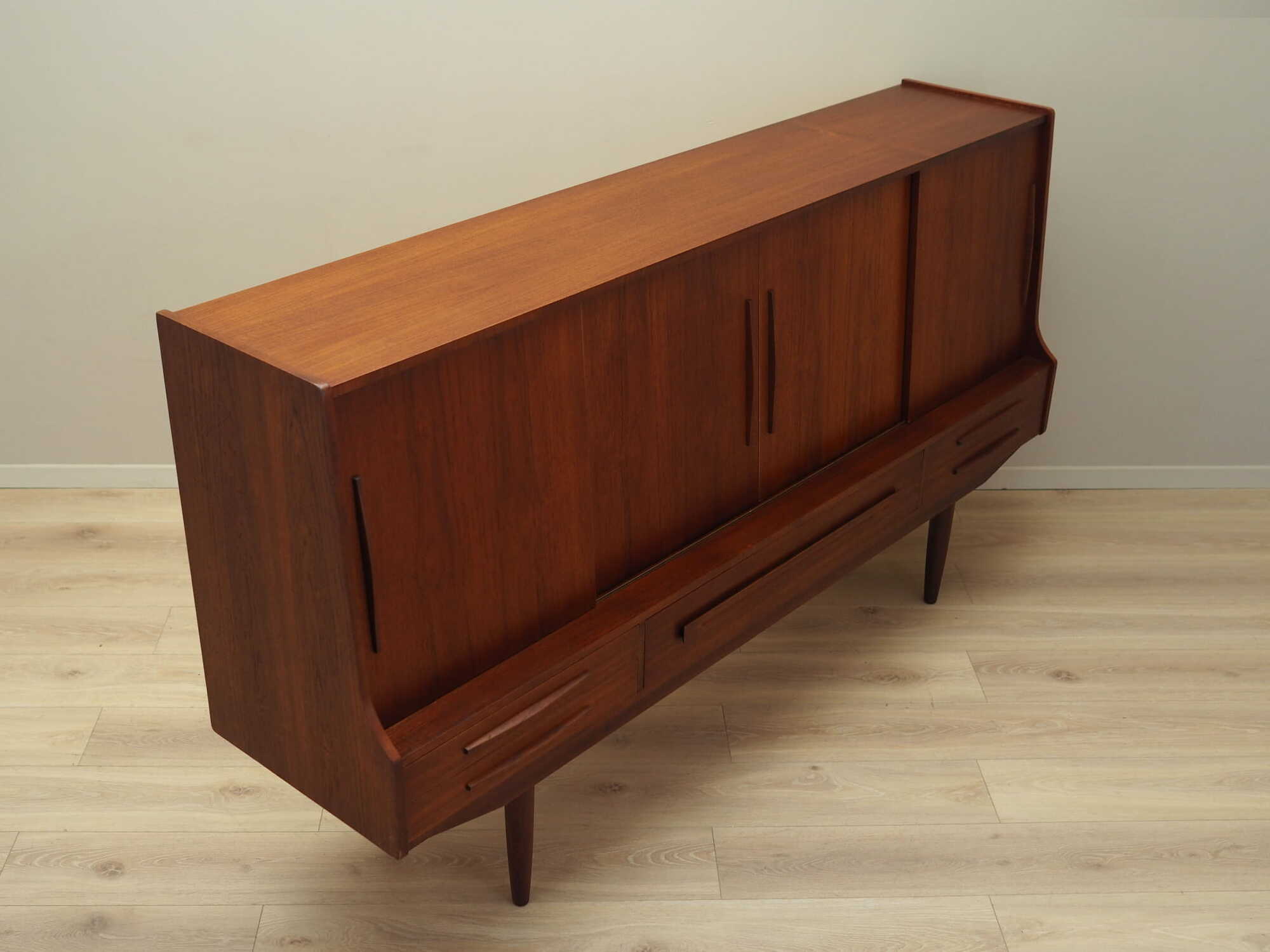 Vintage sideboard teak wood brown 1960s 7