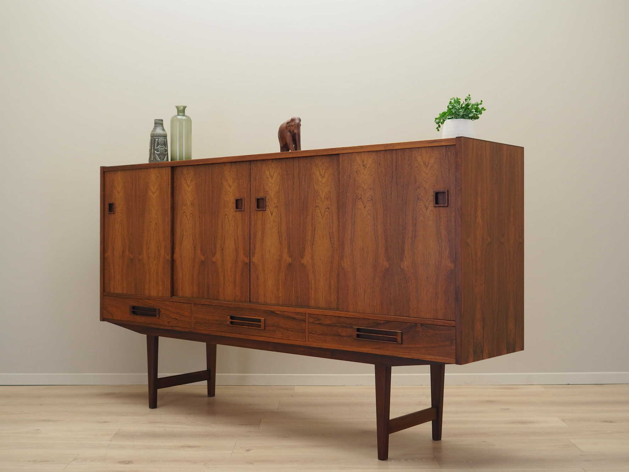 Highboard Rosenholz Braun 1960er Jahre 3