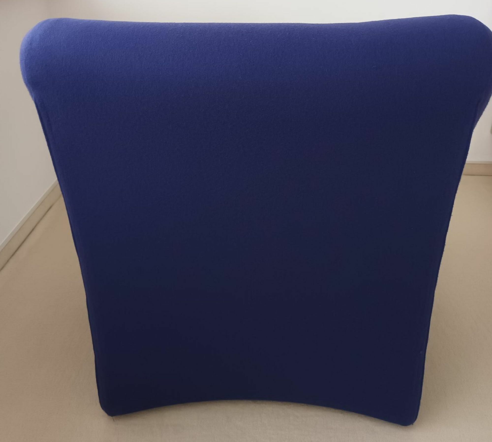 Ess Sessel mit Rollen Baumwolle Holz Blau 3