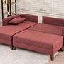 Bella Sofa Récamiere Links mit Hocker Rot 4