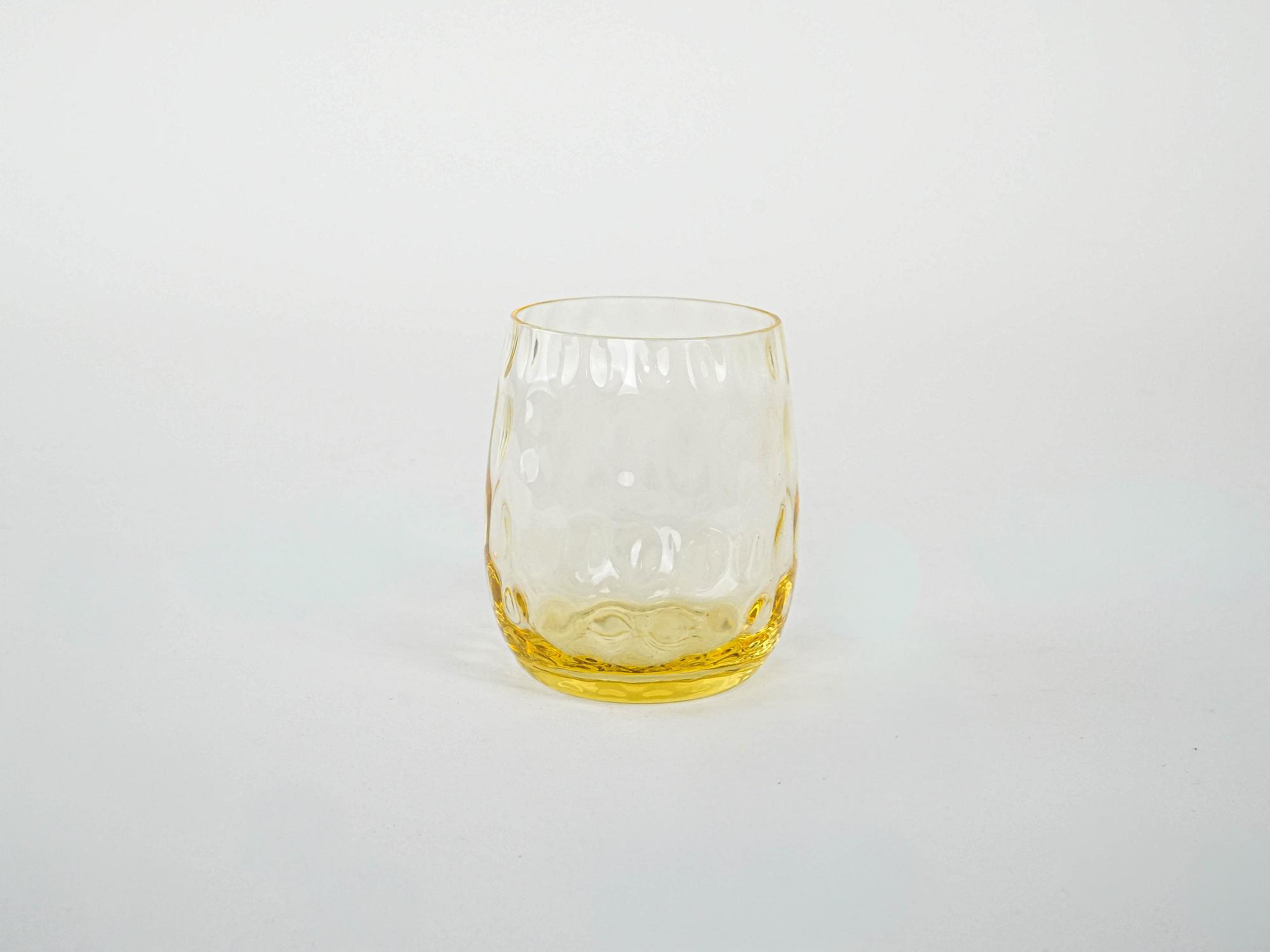 Glass Set 6-Piece Yellow Transparent 1970s 5