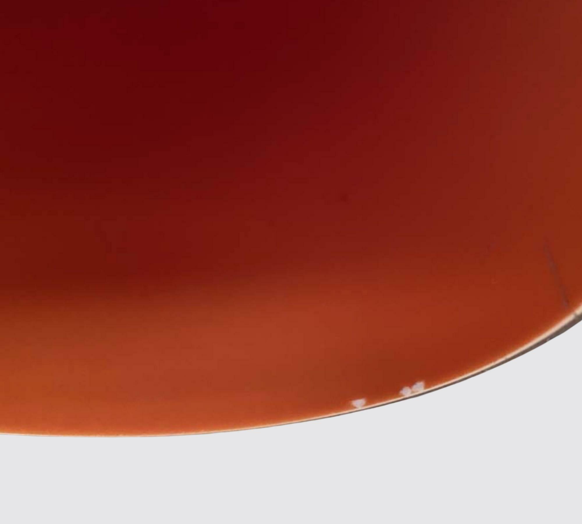 Zyliner-Hängeleuchte Glas Rot 1960er 5