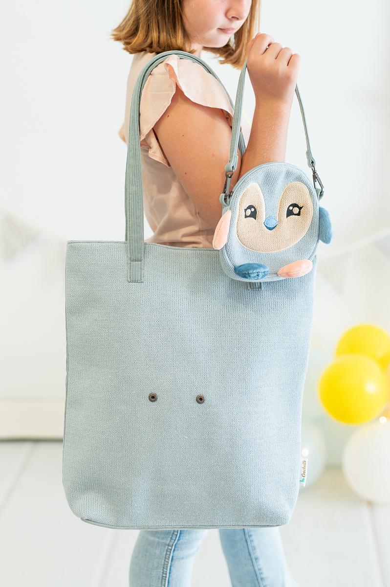 Pinguin Tasche Baumwolle Blau 1