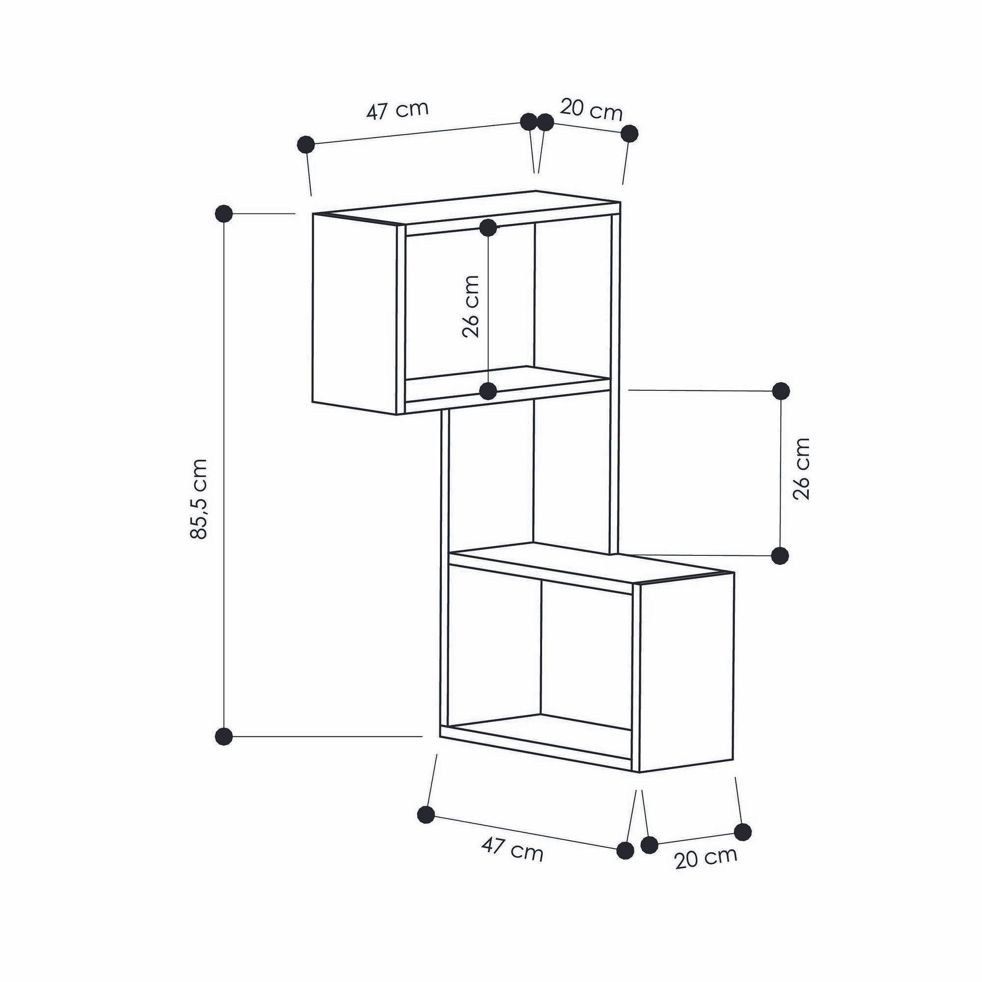 Part Wandregal Holz Weiß 3