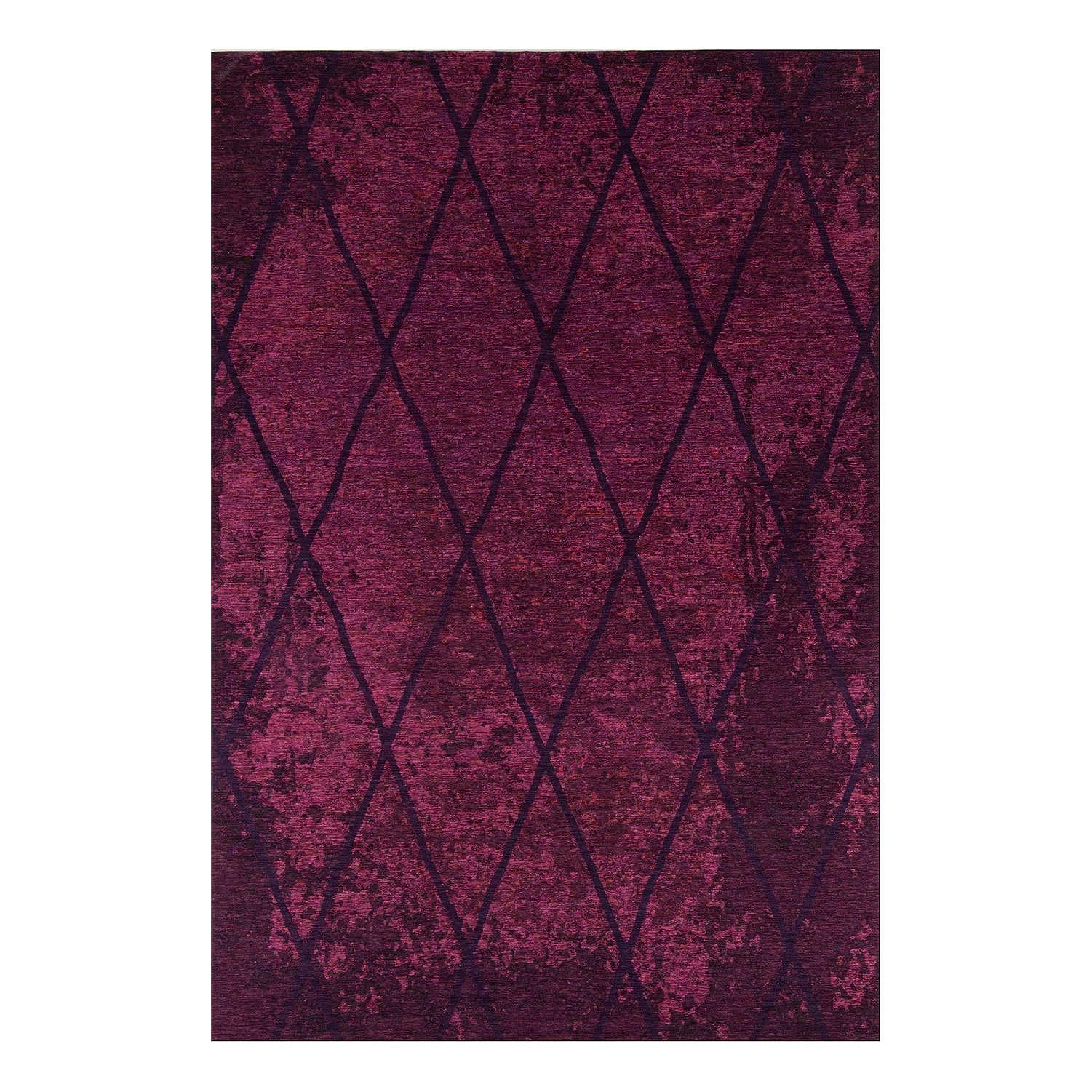 Fine Lines Short pile rug Blended fabric Berry 50 x 80 cm 0