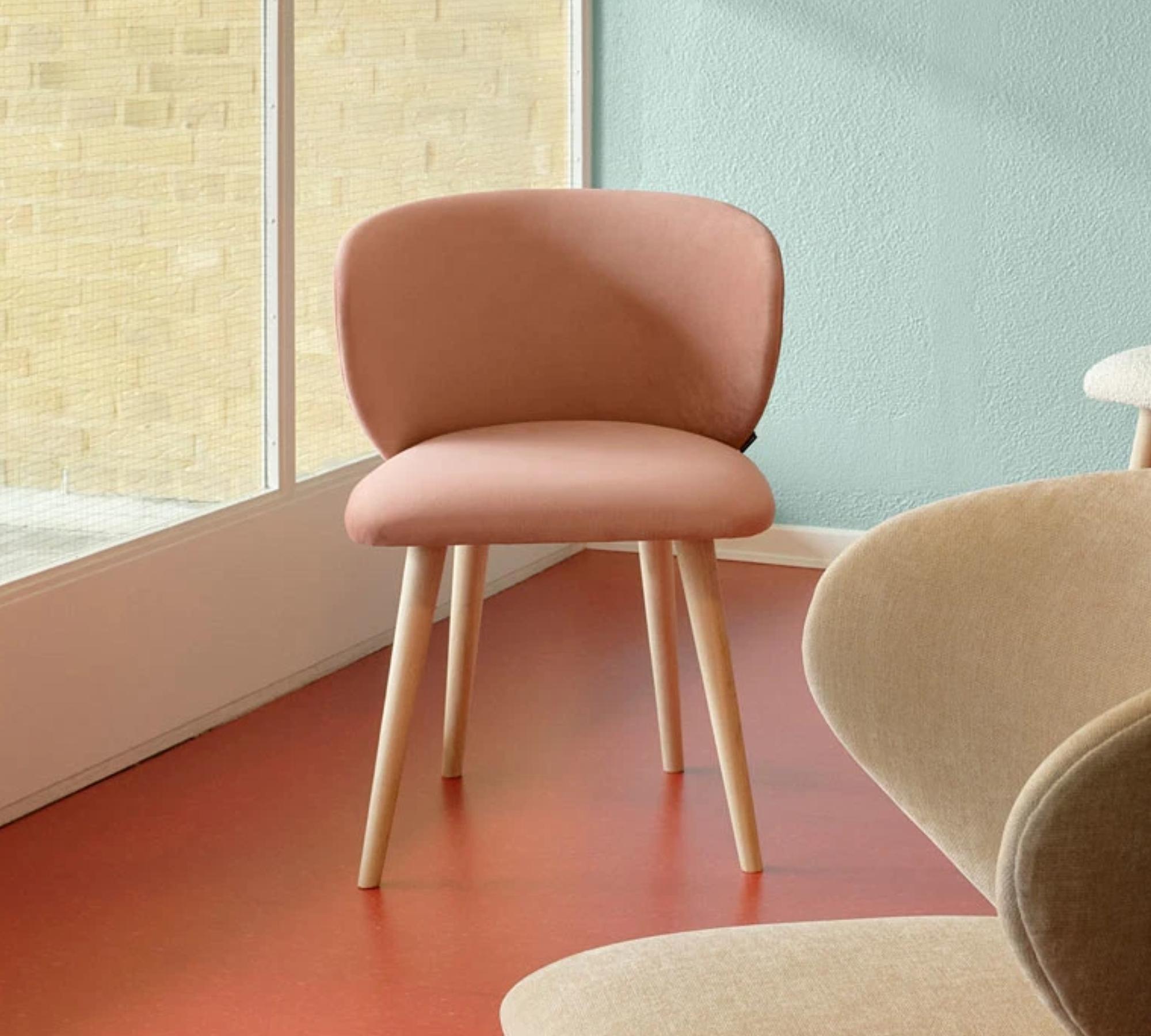 Ellie Esszimmerstuhl Velour Lux Vintage Rosa 0