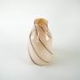 Glass Vase Beige 1970s 3