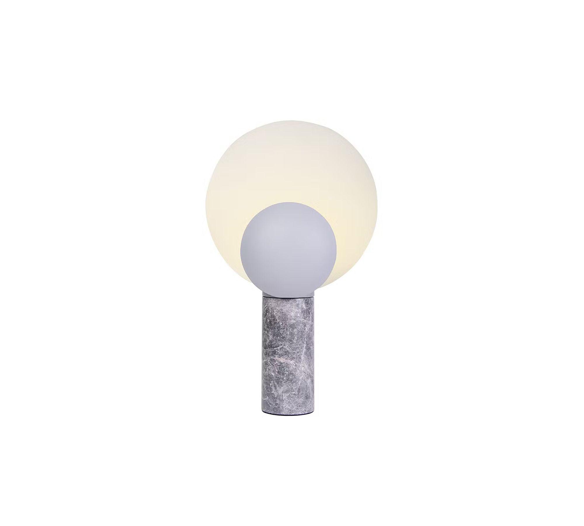 Caché Table Lamp Steel Marble Grey 2