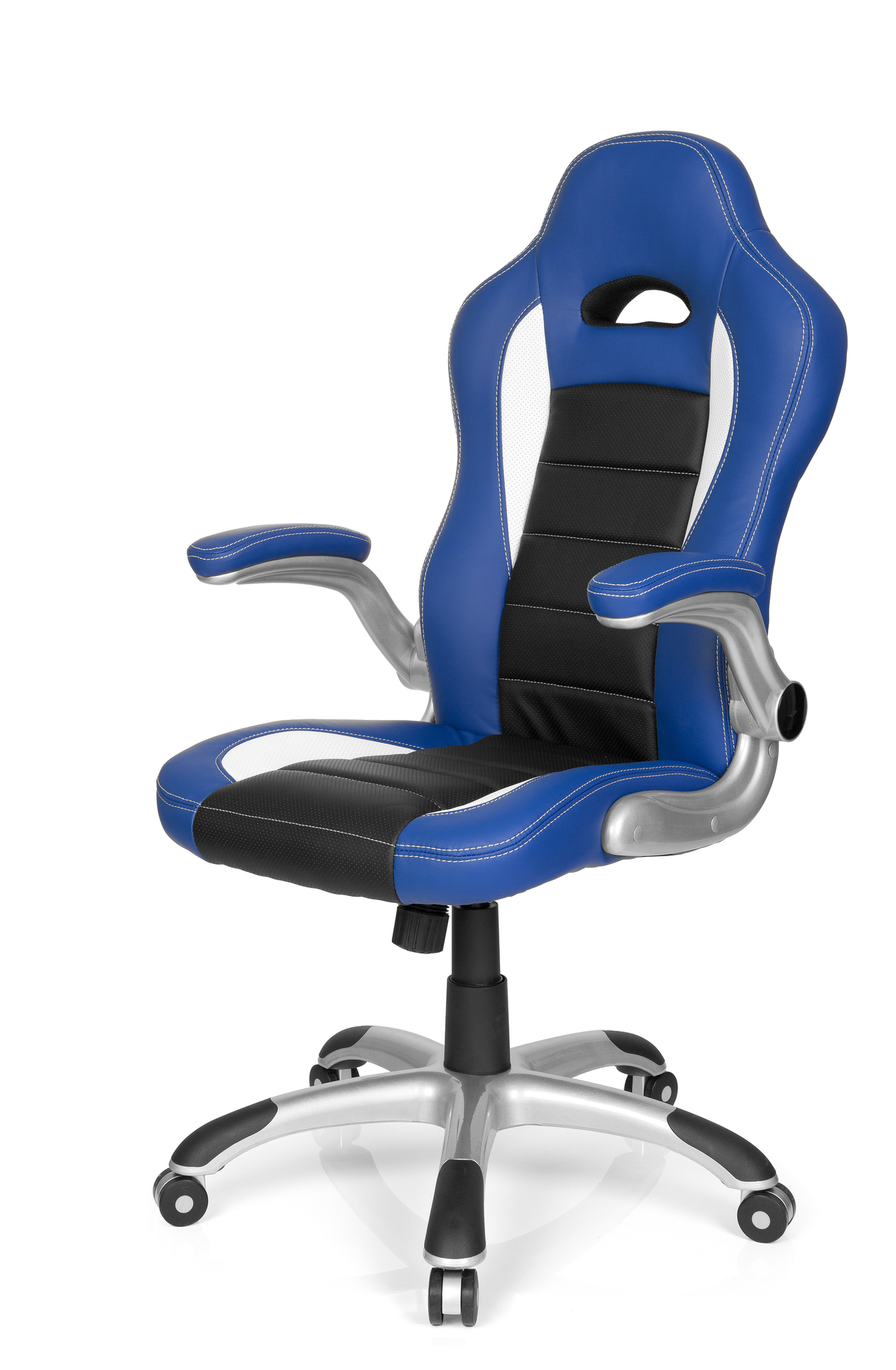 Gaming Bürostuhl Kunstleder Schwarz Blau 8