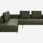 Amsterdam Ecksofa mit Loungemodul York-Leder Olivgrün 1