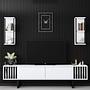Chrome Line TV cabinet Wood veneer White Black 2