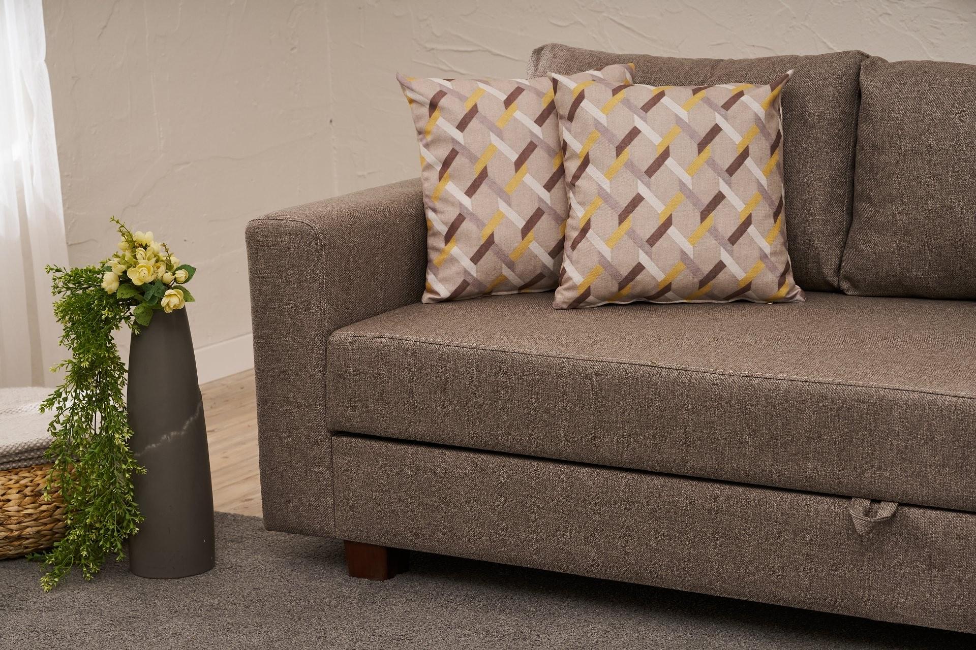 Aly Sofa Bed 3-Seater Brown 2