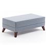 Bella Sofa Récamiere Links mit Hocker Blau 6