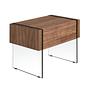 Bedside table walnut glass 0
