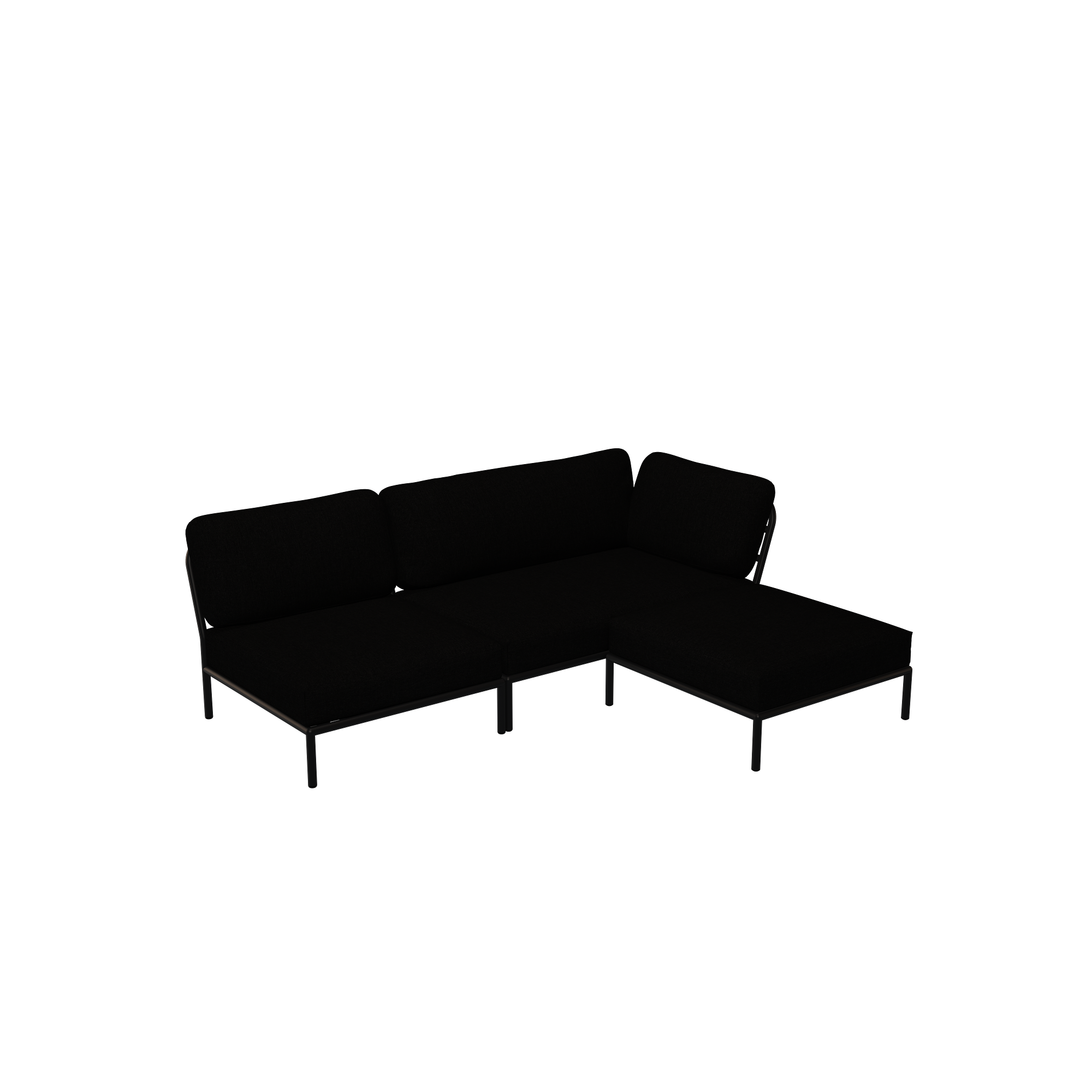 LEVEL Sofamodul Rechts, Sessel & Pouf Sooty Grau 0