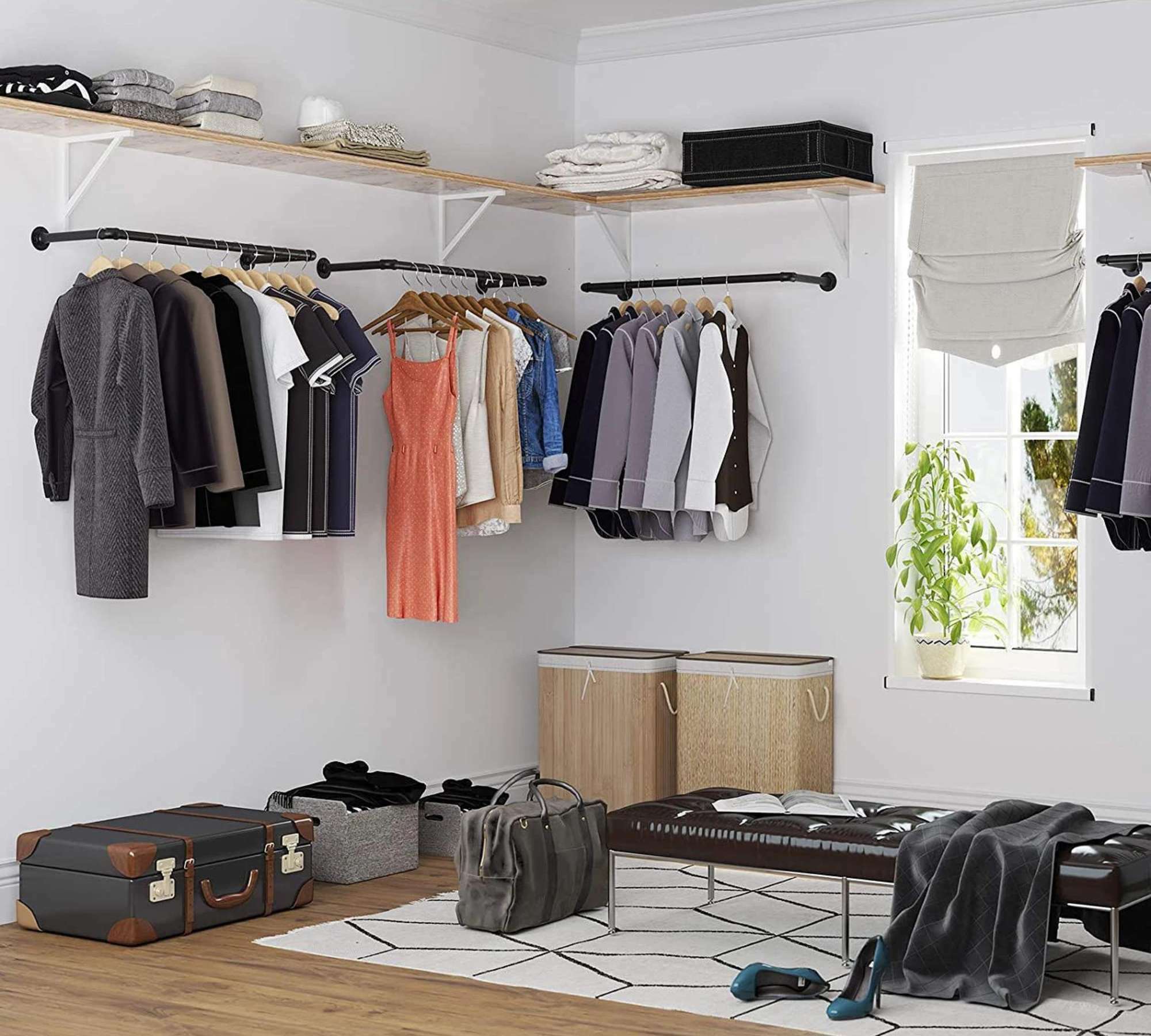 2x Wandgarderobe Metall Schwarz 3