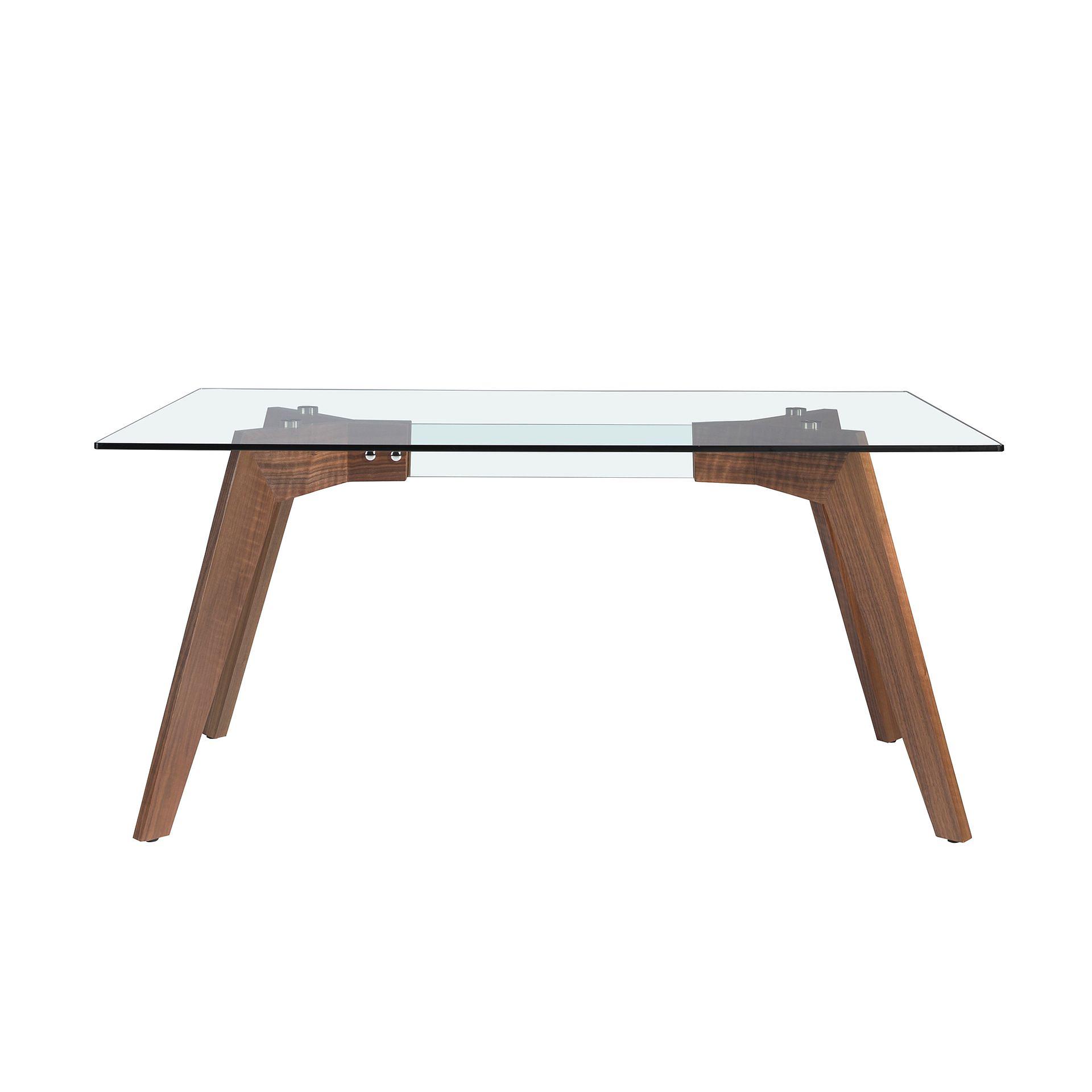 1031 Rectangular dining table wood veneer glass 5
