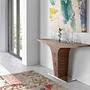 Rectangular console table wood veneer steel 1