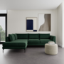 Noa Ecksofa Récamiere Velour Lux Dark Green 4