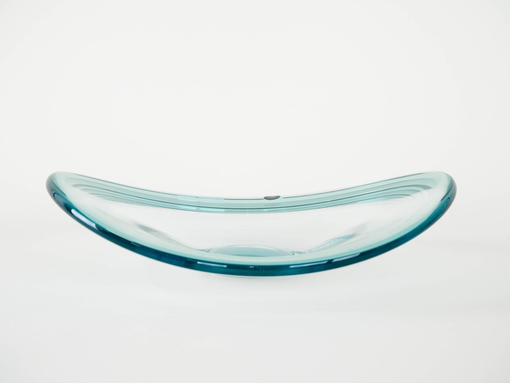 Crystal plate Turquoise Transparent 1960s 3