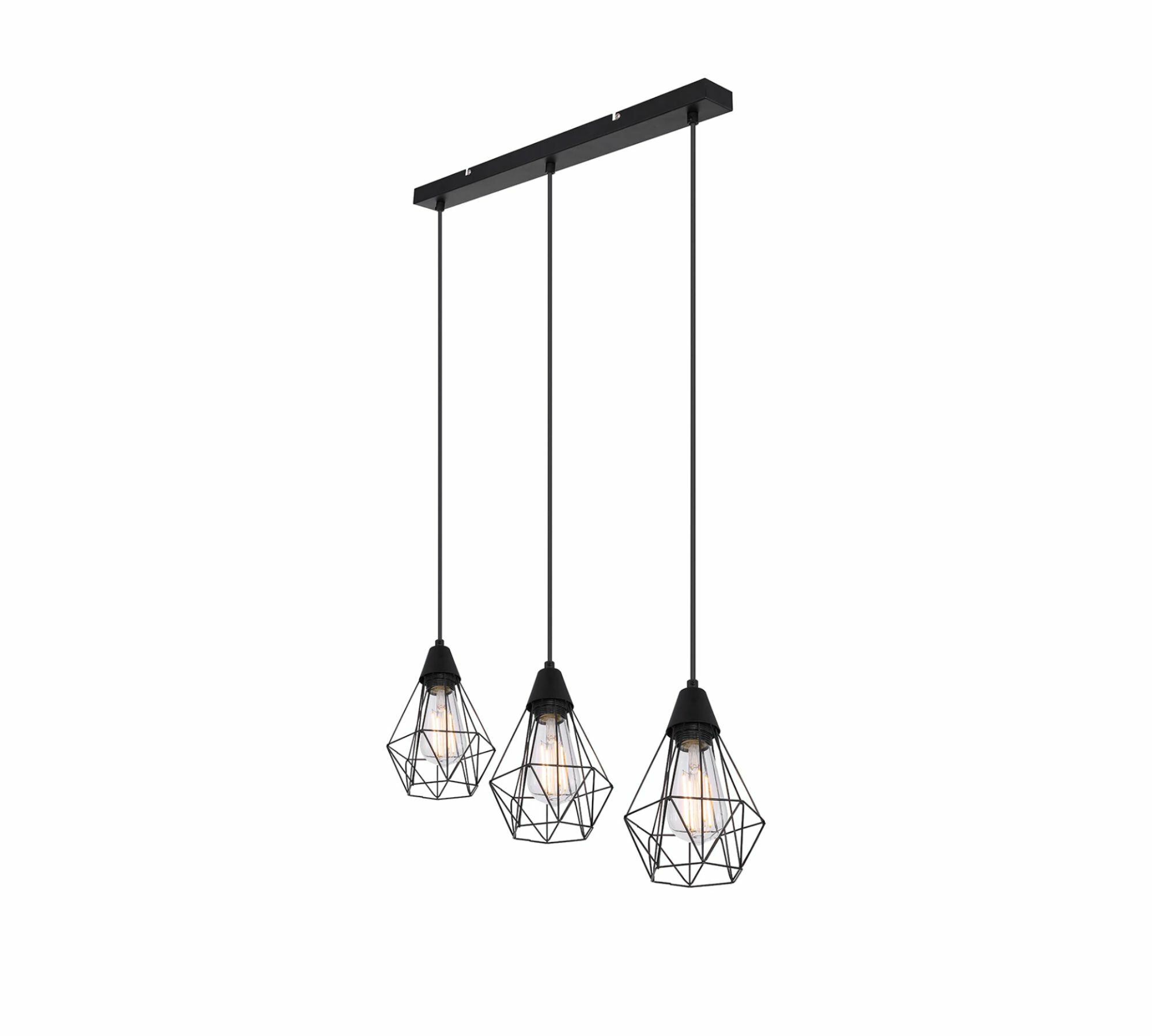 Pendant lamp 3-light iron black 2