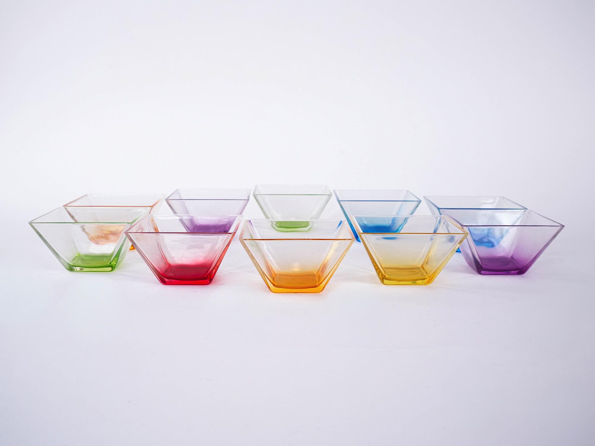 Glasschüssel-Set Mehrfarbig 1980er Jahre 3