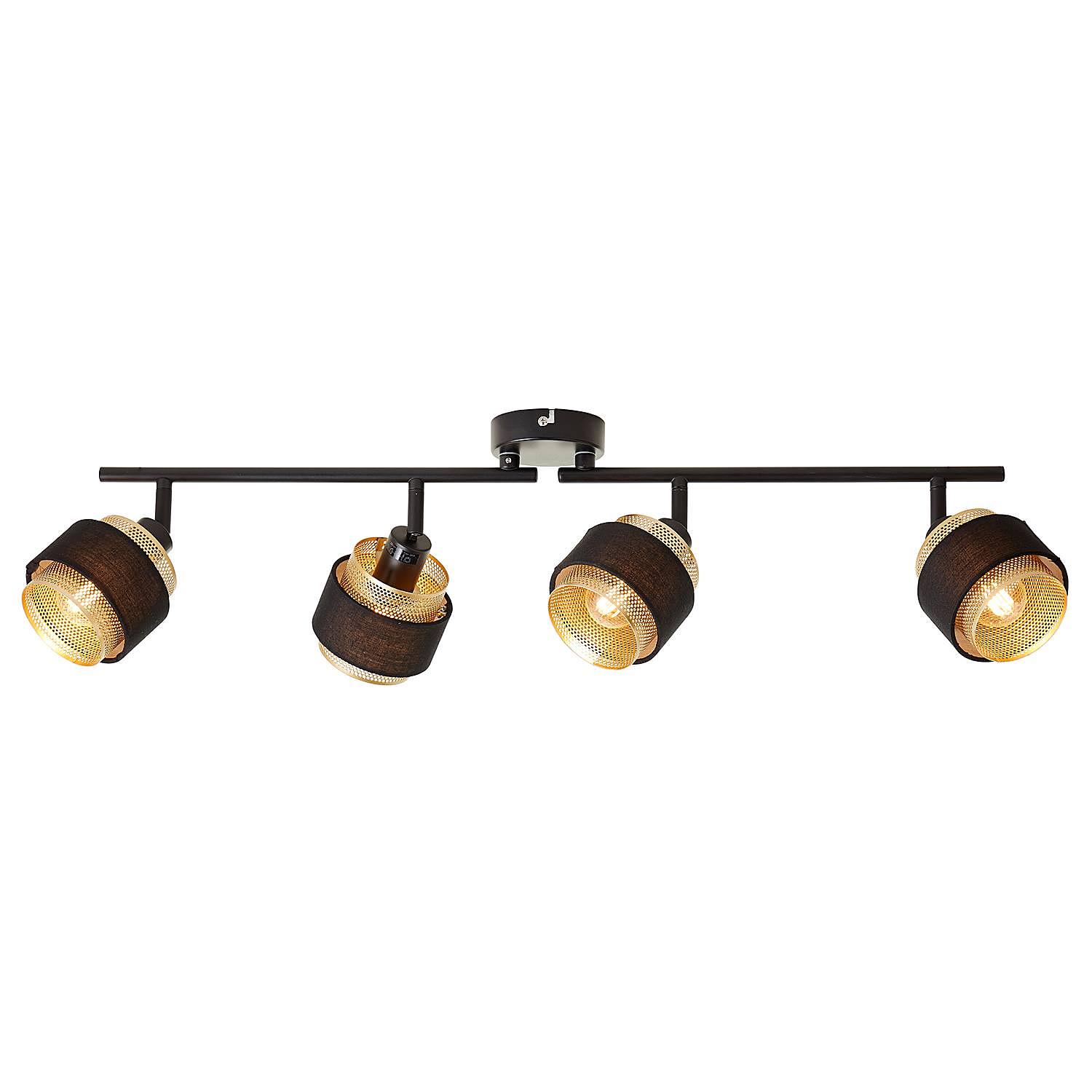 4-light ceiling light Grove iron mixed fabric 0