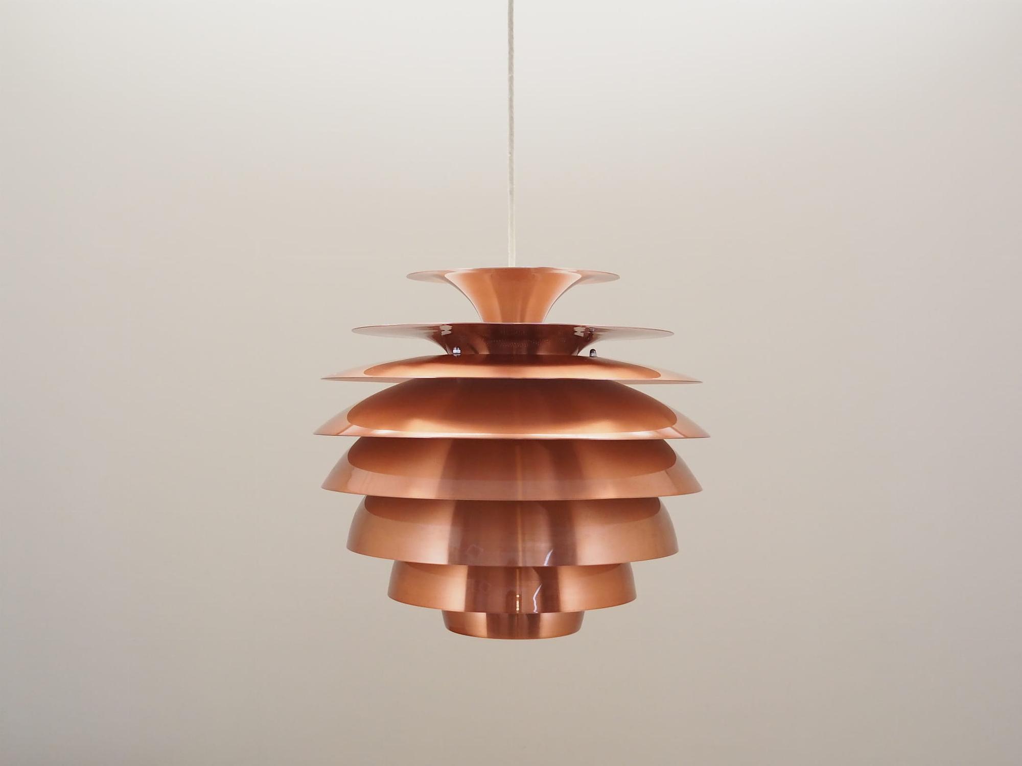 Vintage pendant lamp metal orange 1980s 0