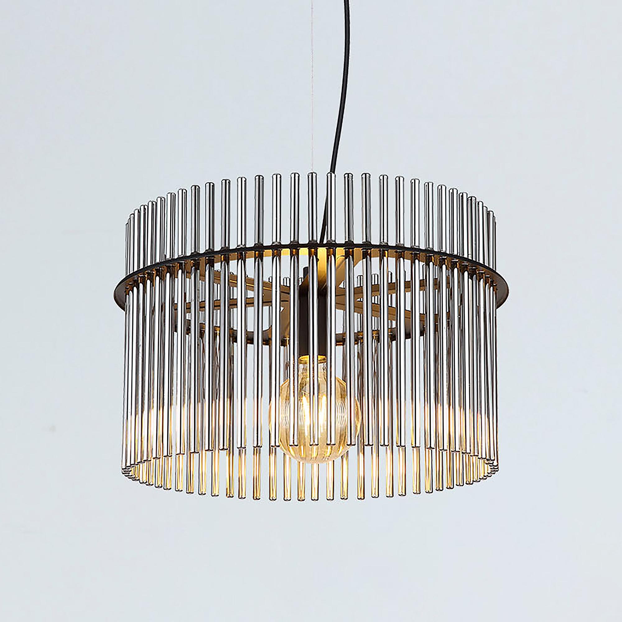 Gorley Typ E Pendelleuchte Rauchglas Eisen 1-flammig 0