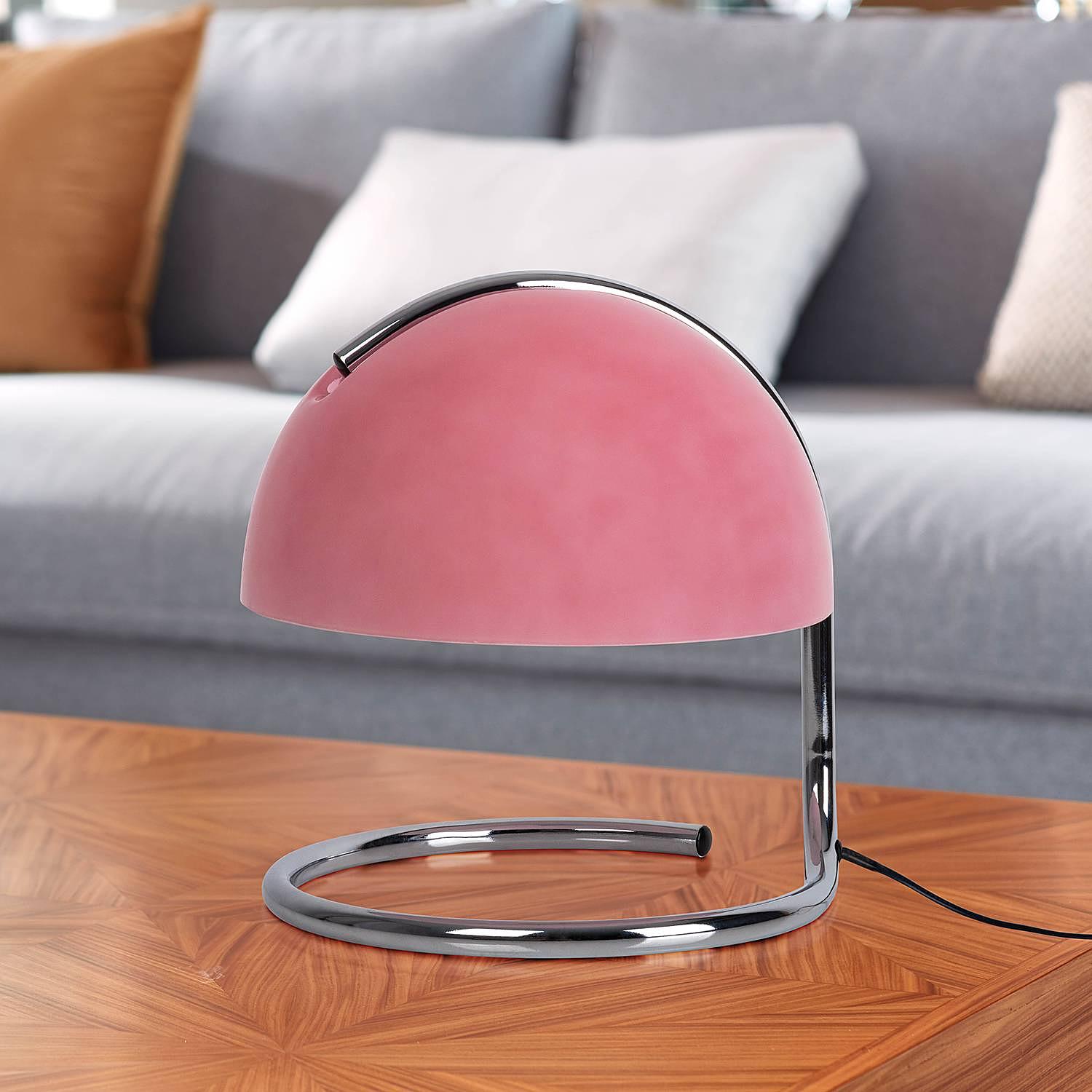 Tischleuchte Burano Farbglas Stahl Pink 1