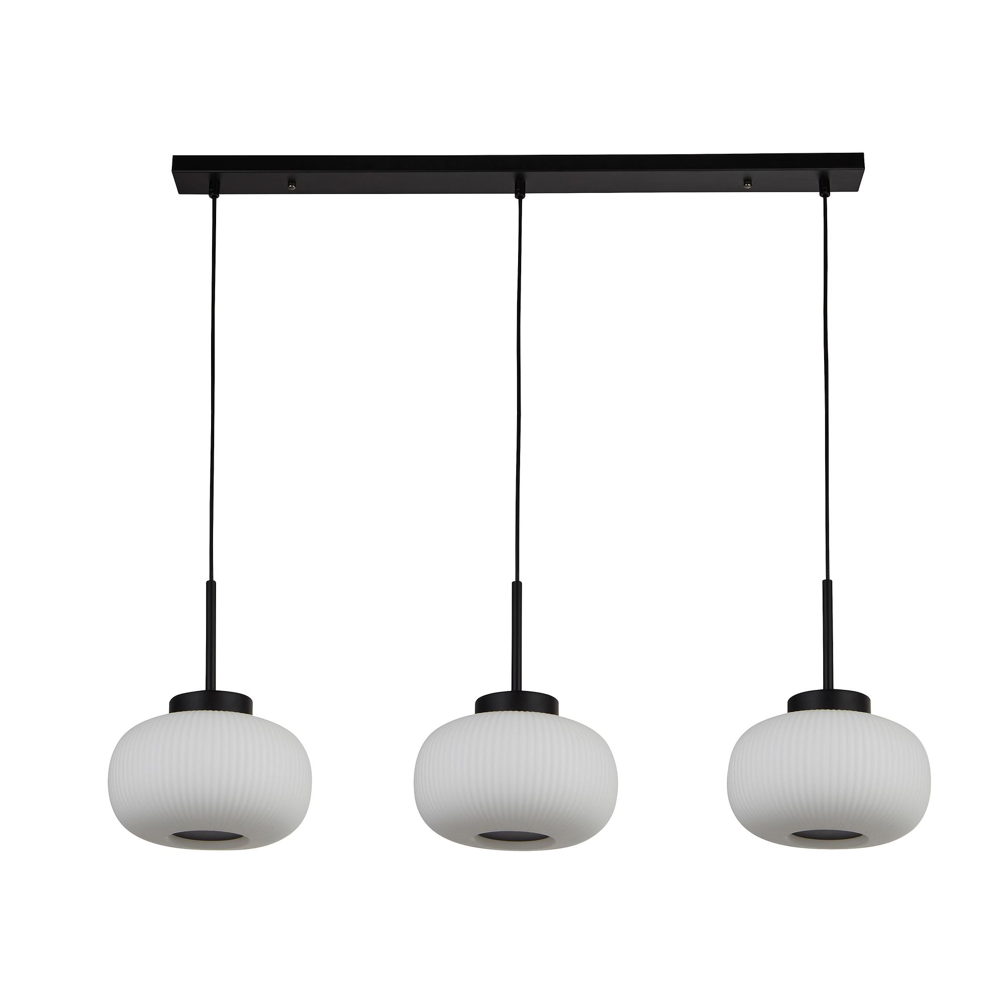 Lumina Pendelleuchte Stahl Opalglas Schwarz 2