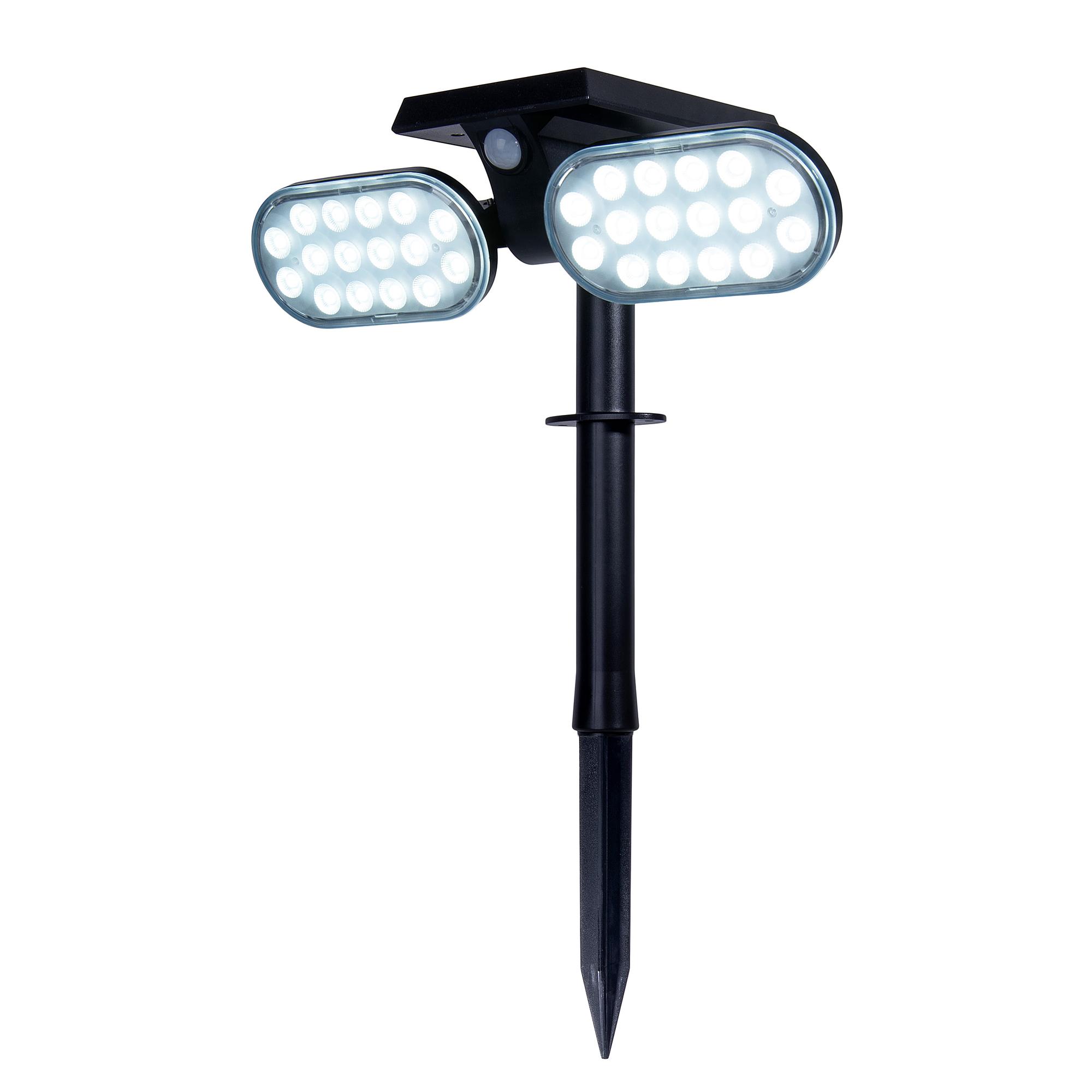 2-Flammig Paco LED-Solar-Wegeleuchte Kunststoff Schwarz 1