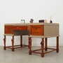Scrivania vintage in legno marrone anni '50 4
