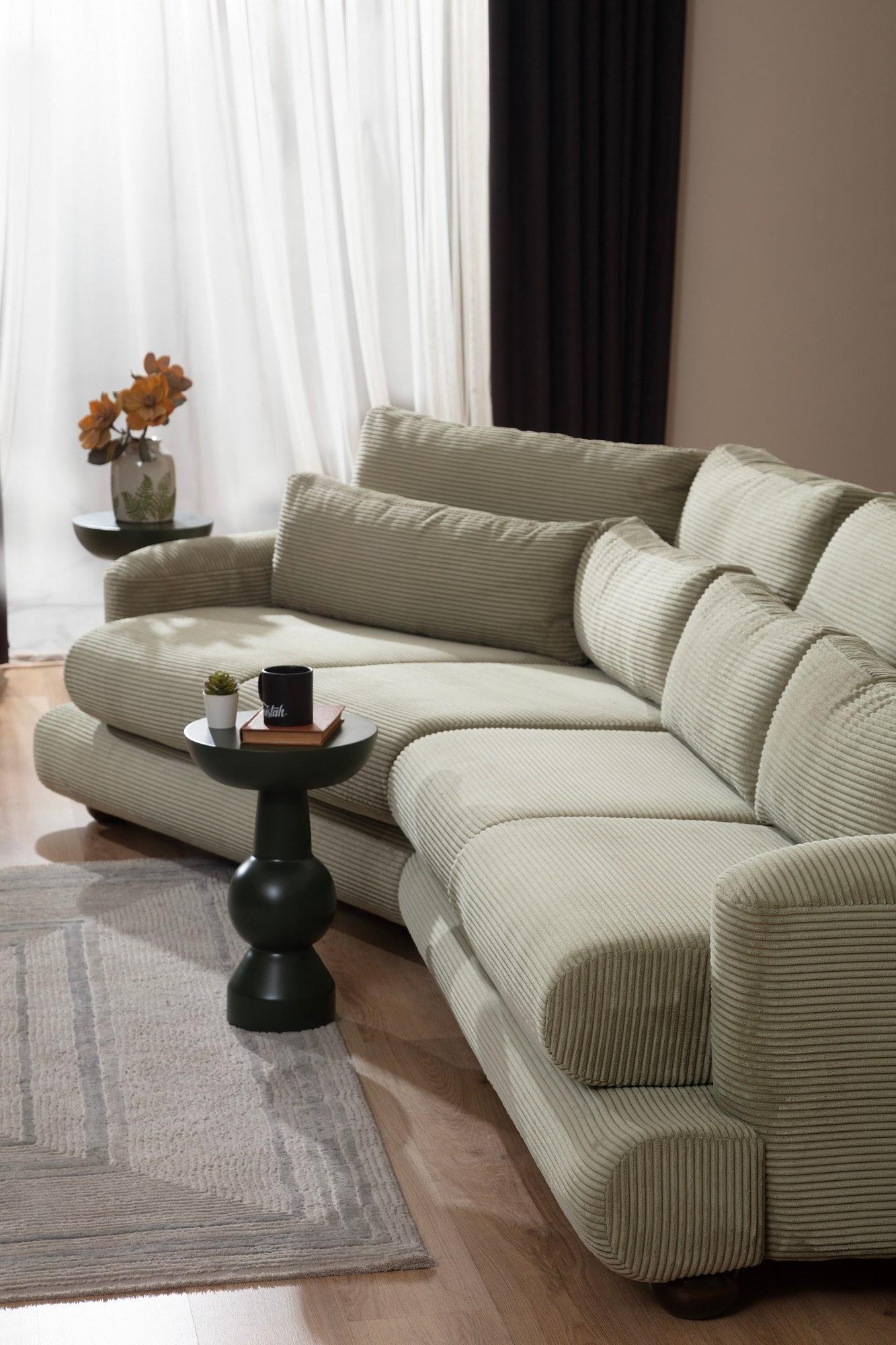 River 4-seater corner sofa left green 4