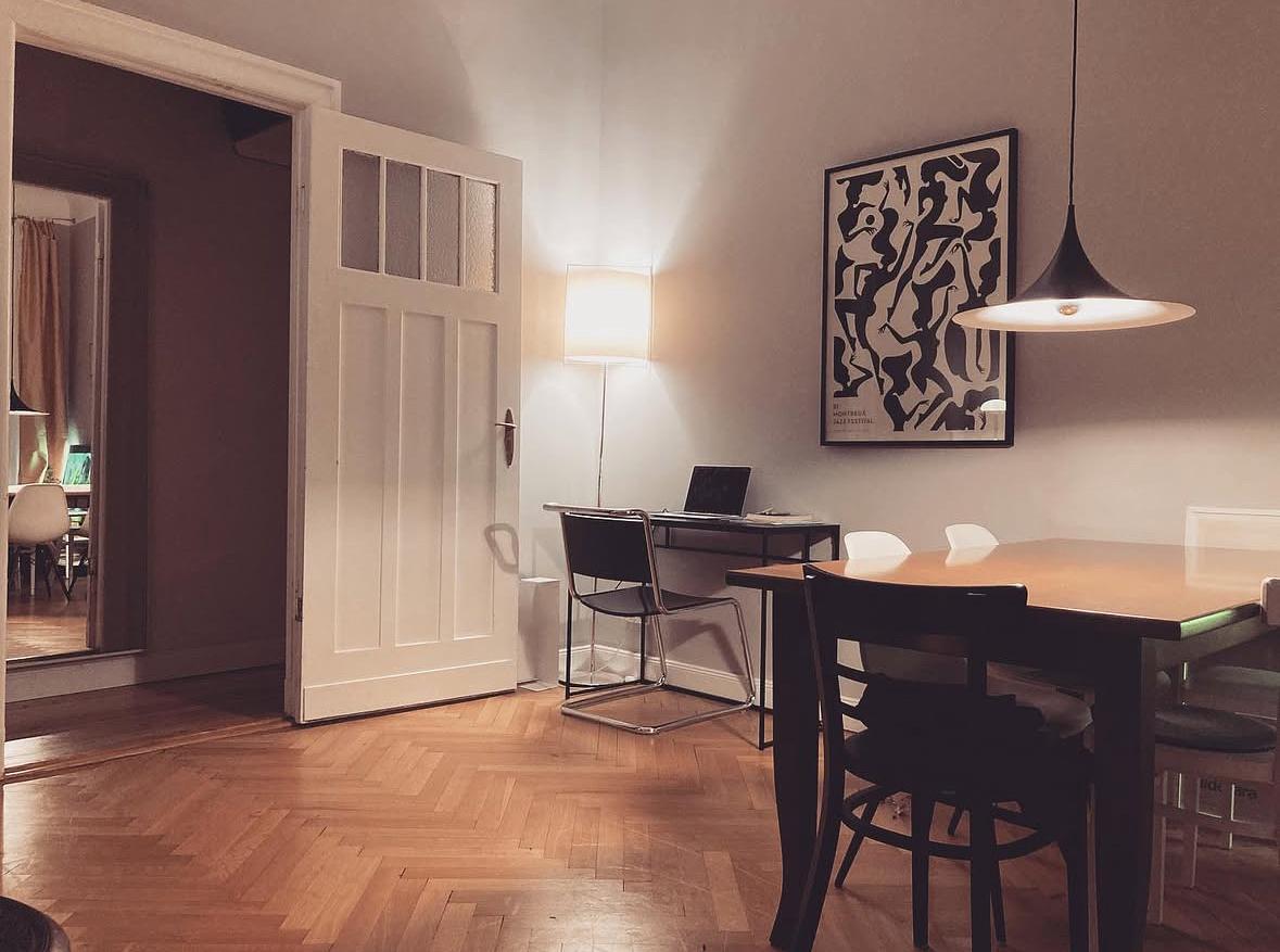 Semi-pendent lamp Aluminum Black 2