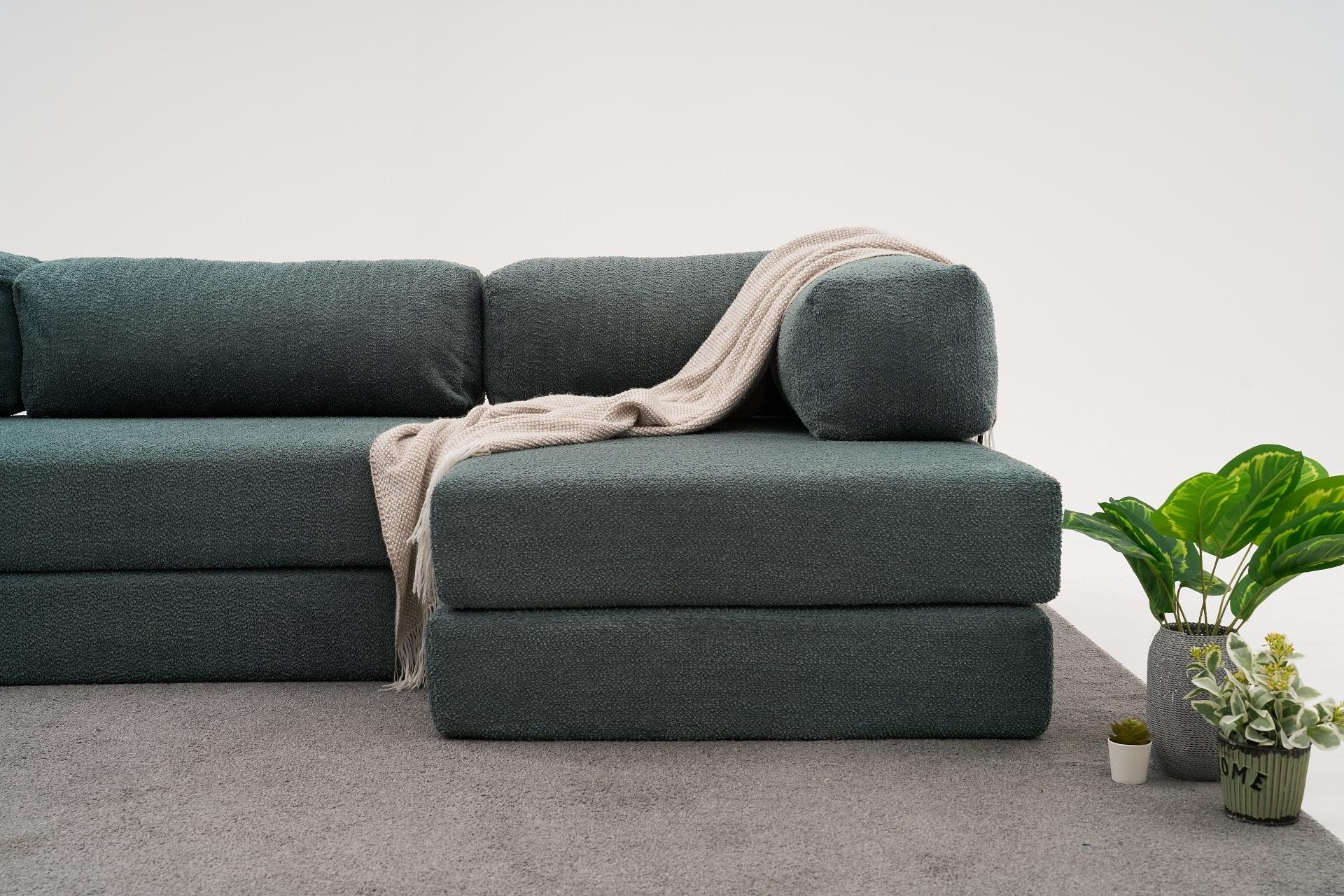 Comfort Schlafsofa Récamiere Rechts Petrol 3