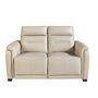 Sofa 2-Sitzer Leder Taupe Grau 1