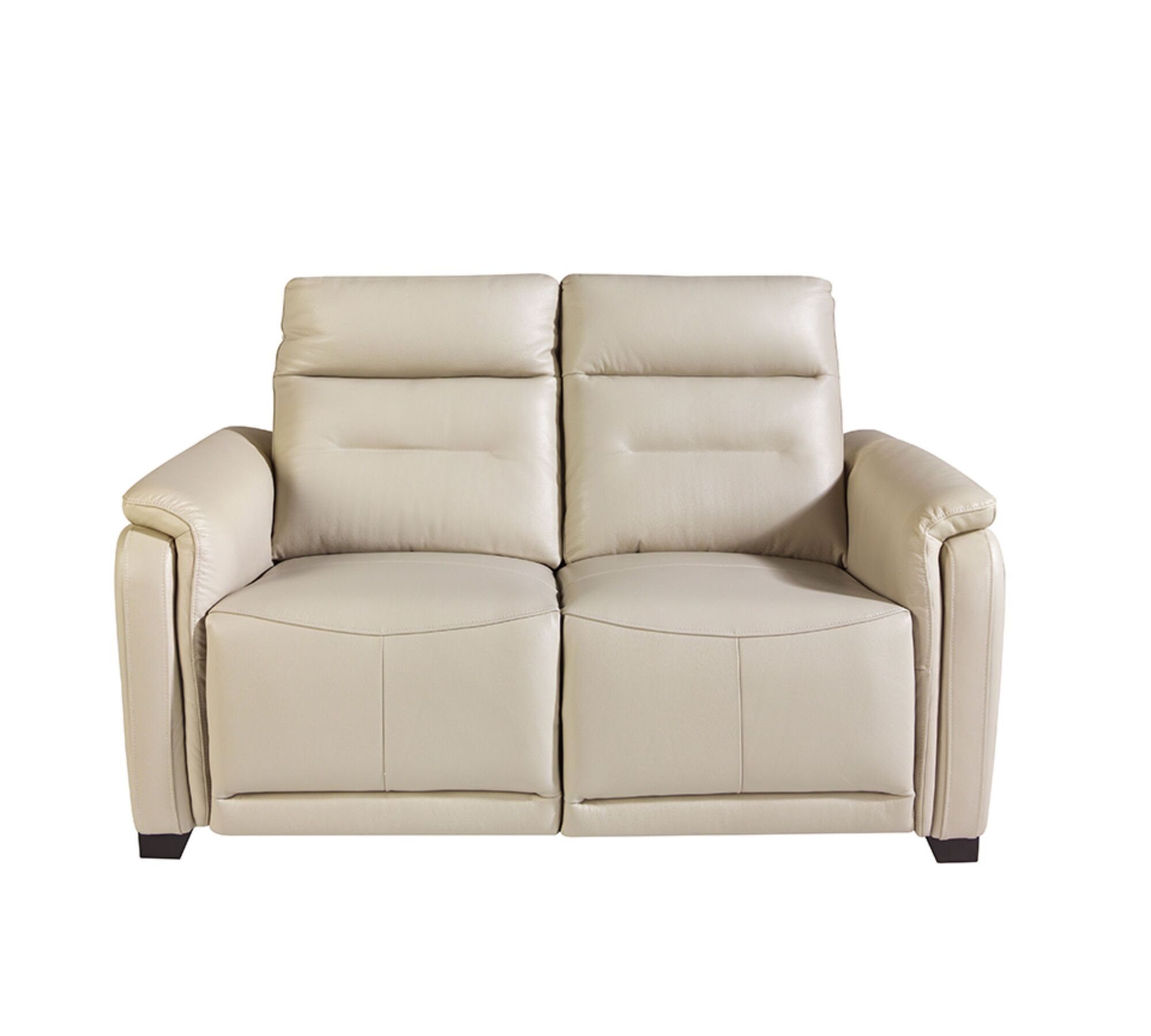 Sofa 2-Sitzer Leder Taupe Grau 1