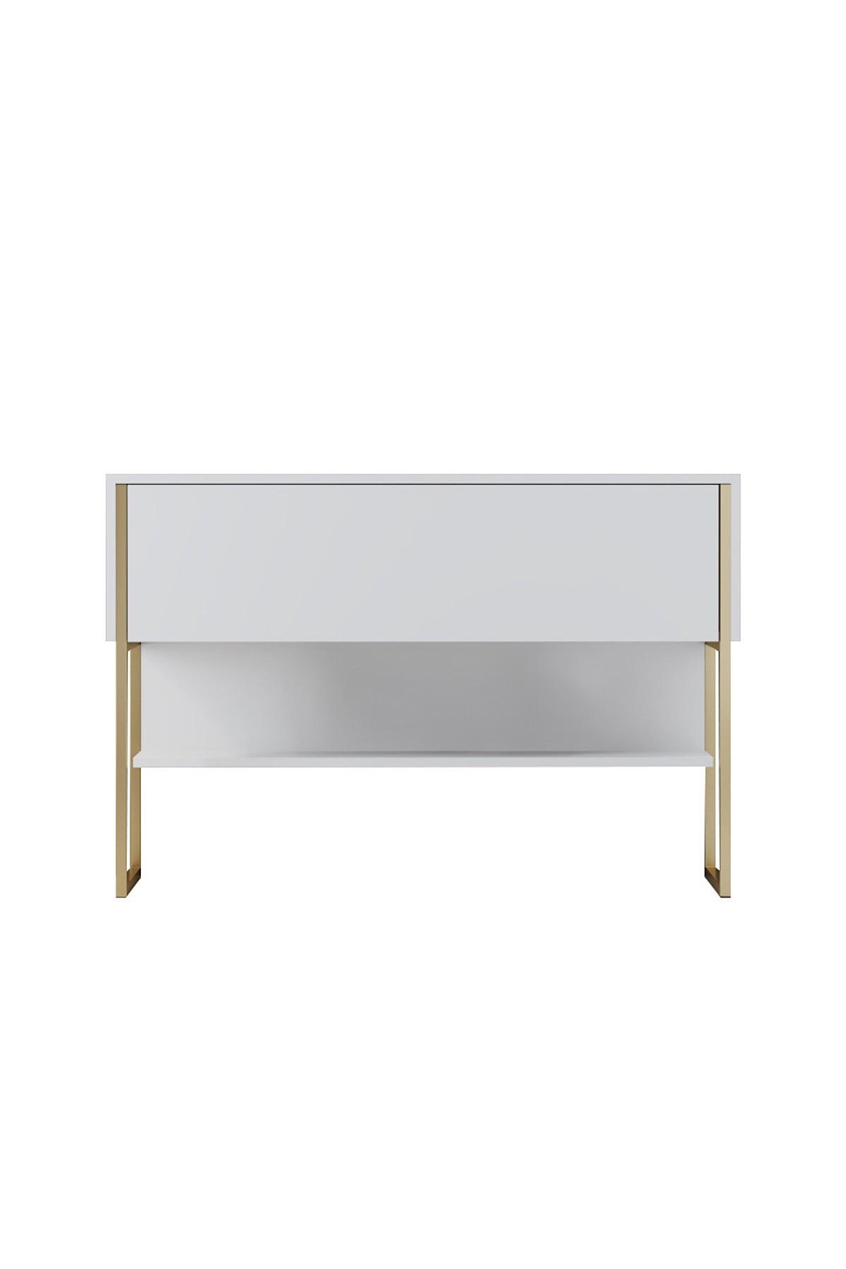 Luxe Sideboard Holz Gold Weiß 6