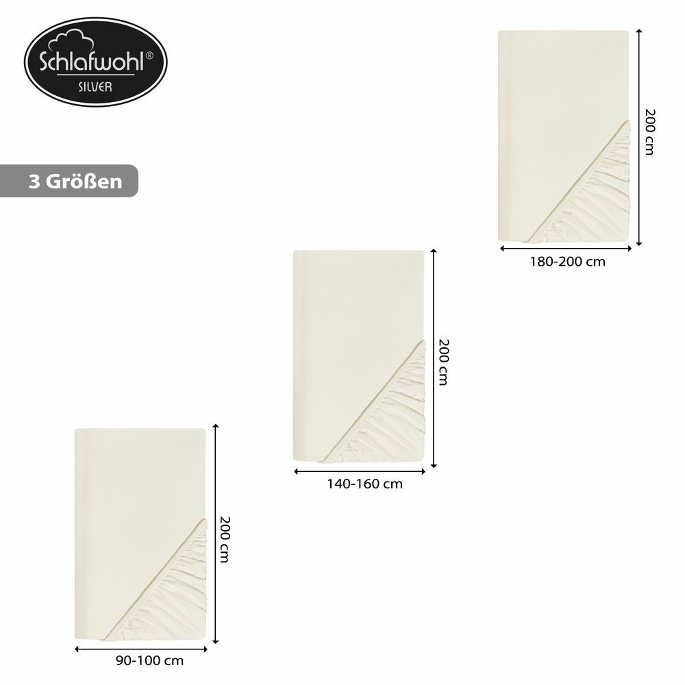 Spannleintuch für Boxspringbett aus Baumwolle Ecru 4