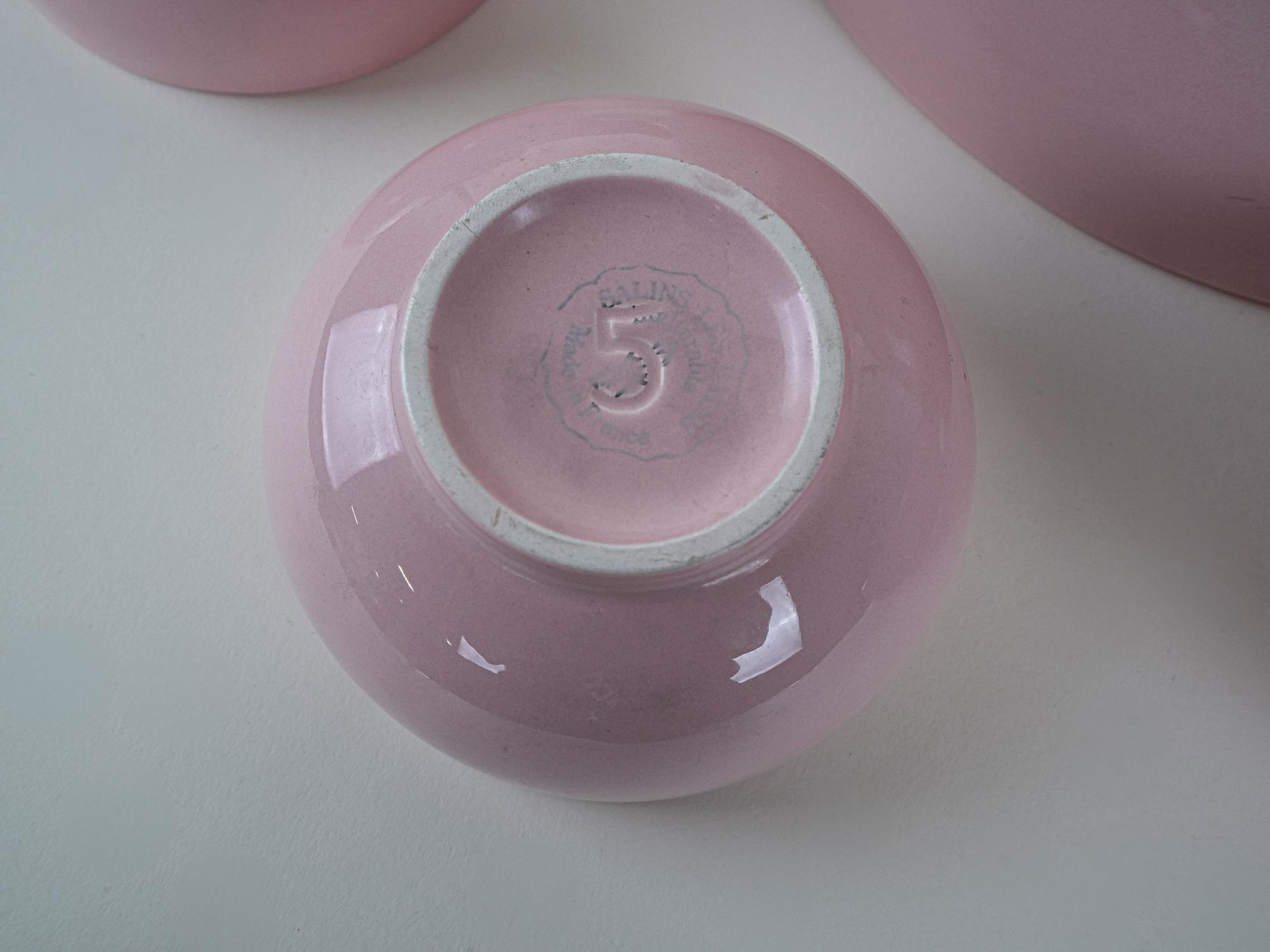 Ceramic bowl set Pink 1990s 6