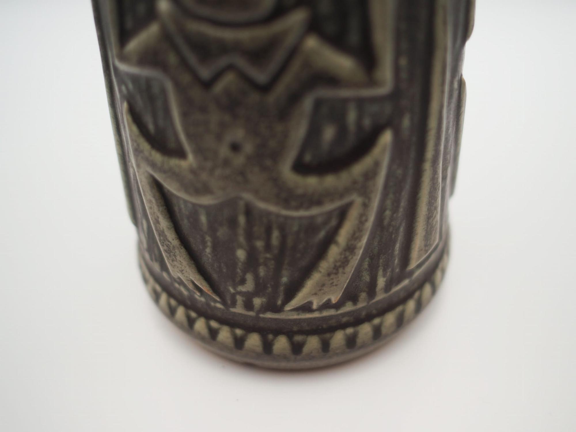 Vase Keramik Grün 1960er Jahre 6