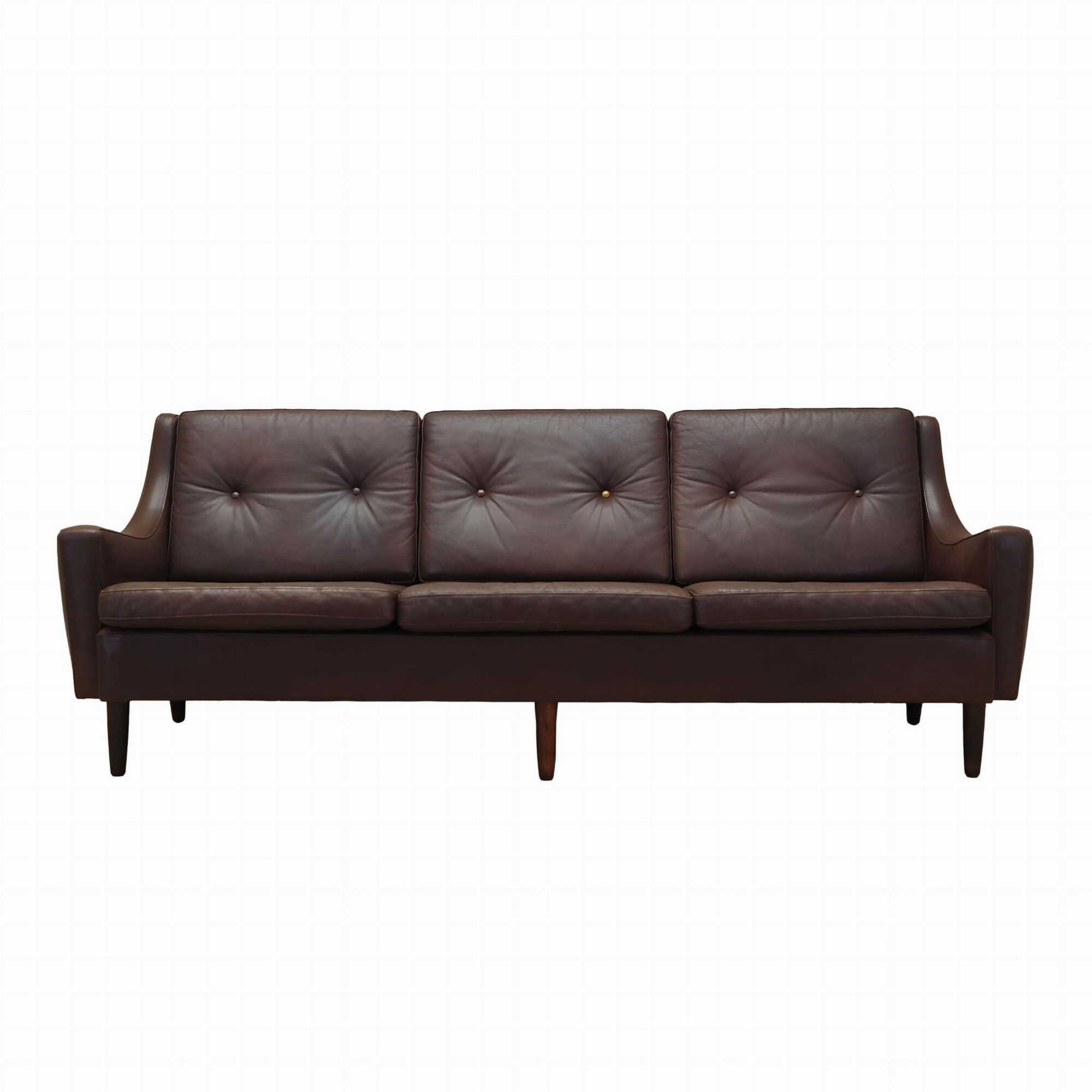 Sofa Leder Braun 1960er Jahre 0