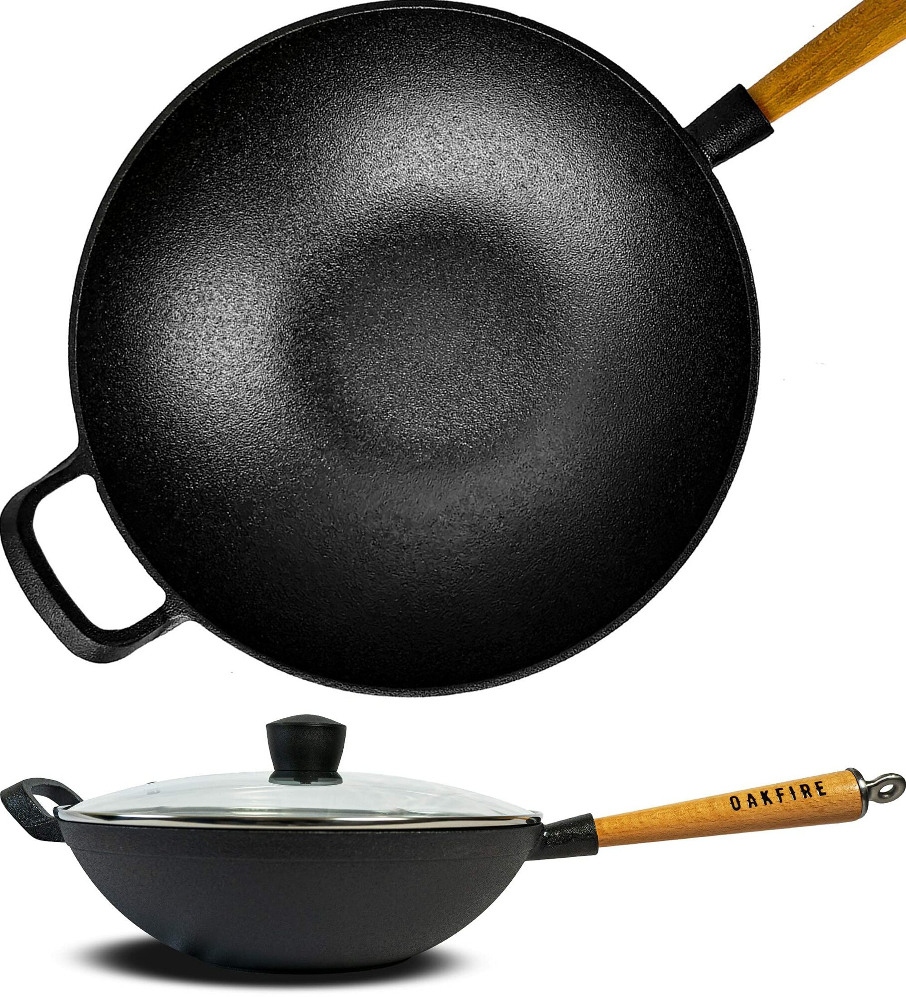 Wokpfanne Gusseisen Induktion Schwarz 0