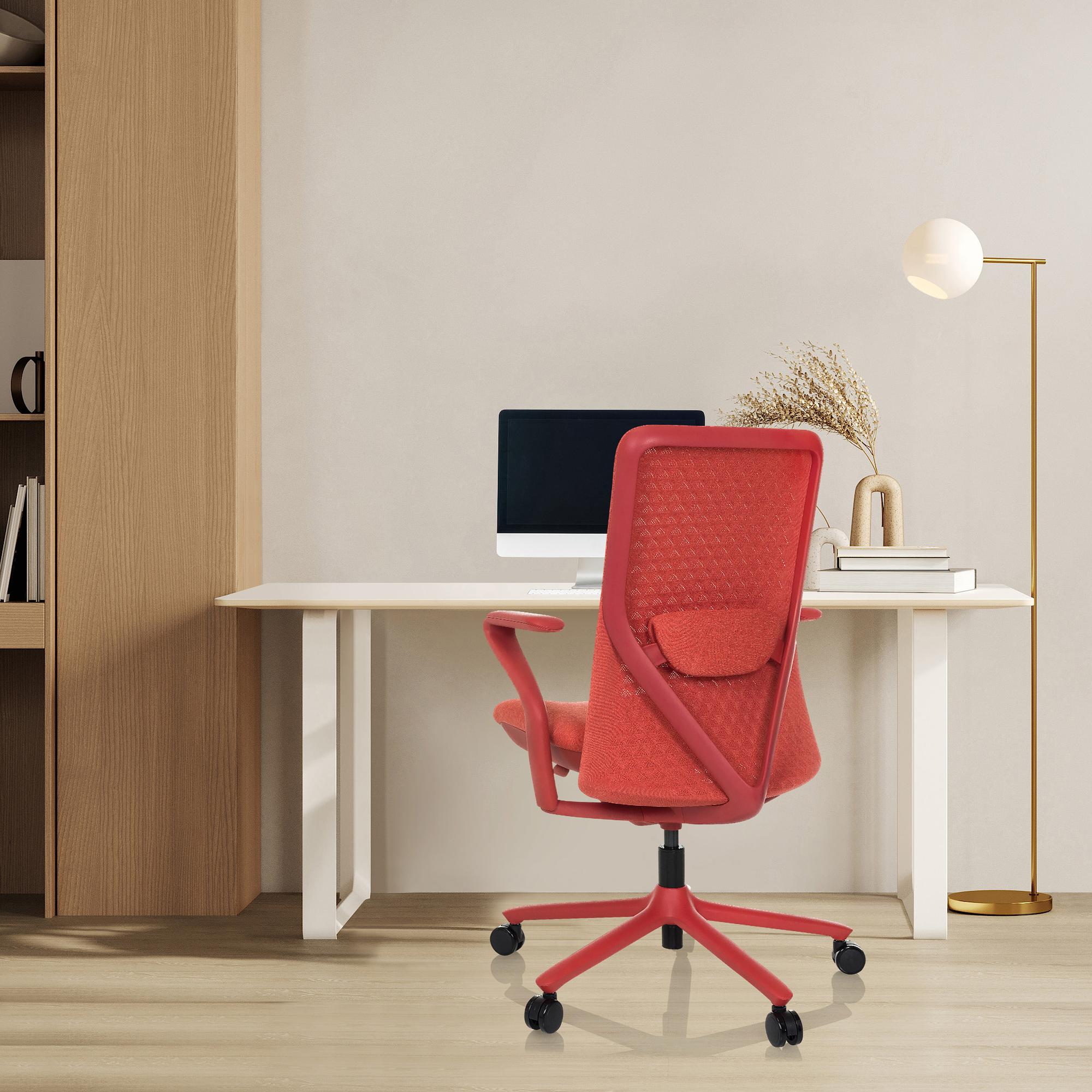 VERVIO Bürostuhl Netzstoff Rot 4