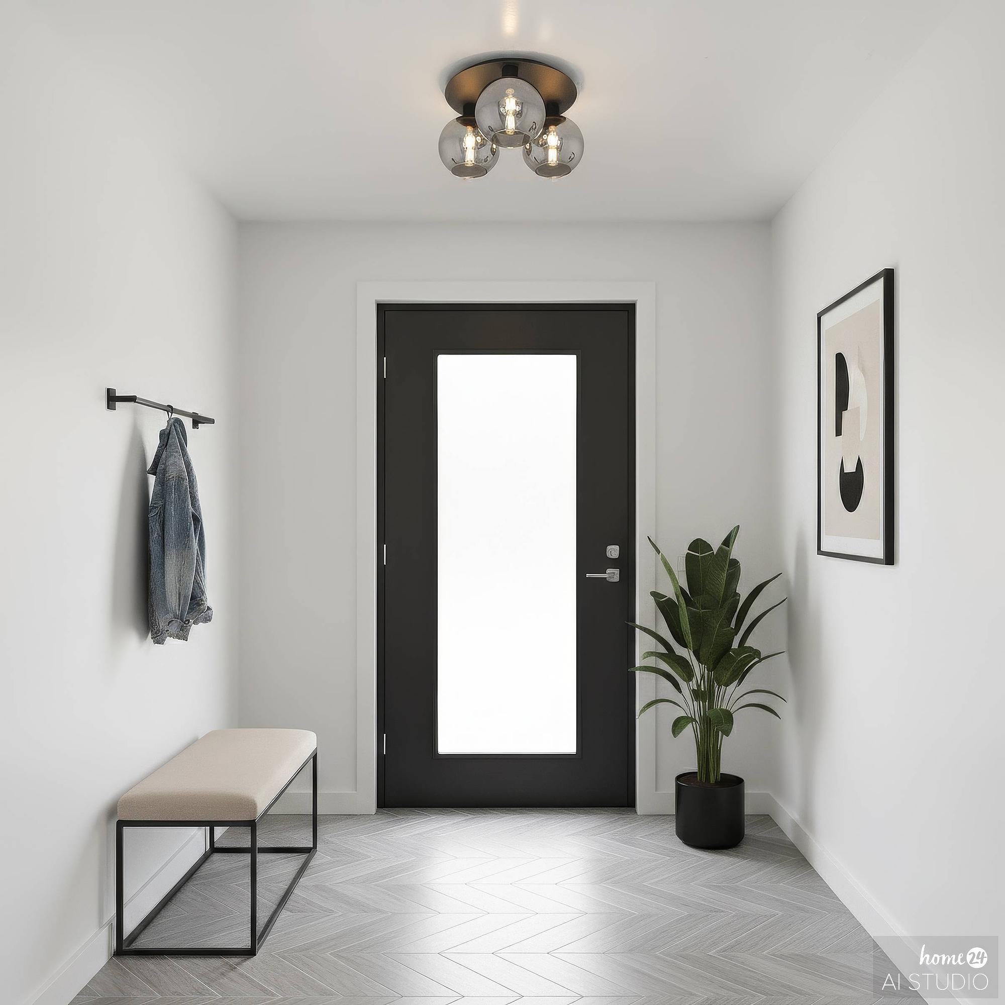 3-Flammig Entea Deckenleuchte Glas Eisen 2