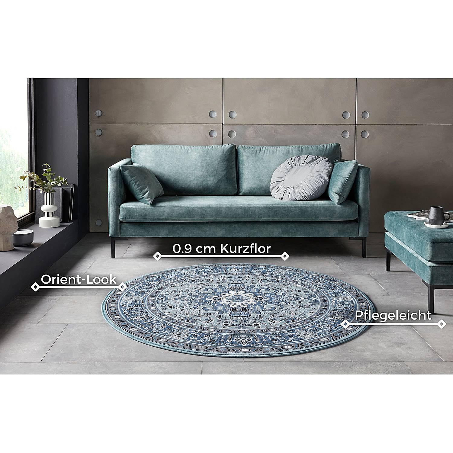 Läufer Skazar Isfahan Himmelblau 4