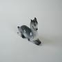 Ceramic fawn figure Grey 1970s 9
