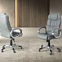 Office chair faux leather gray 2